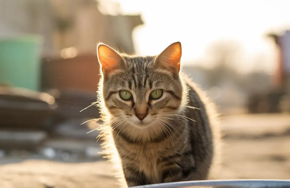 cat wandering around neighborhood