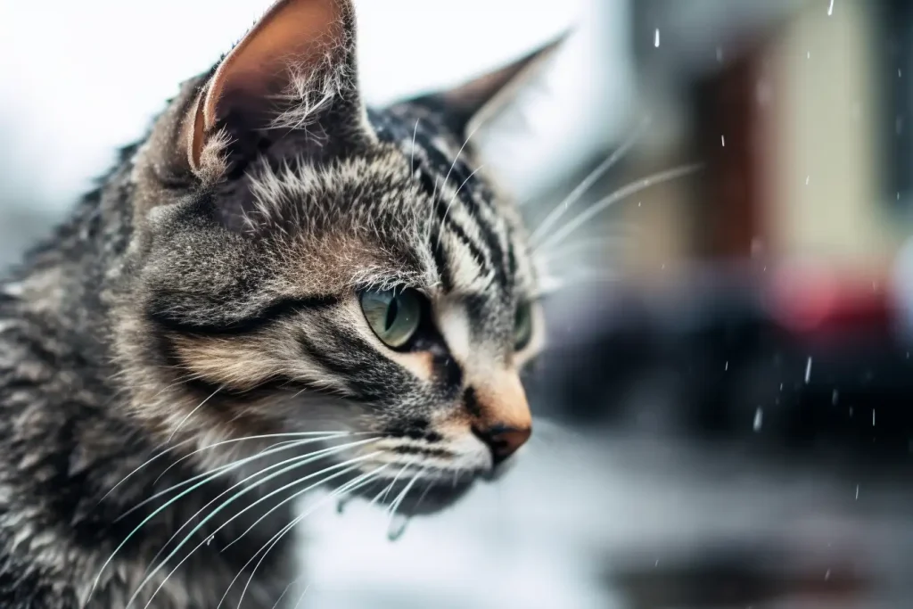 cat wandering around neighborhood