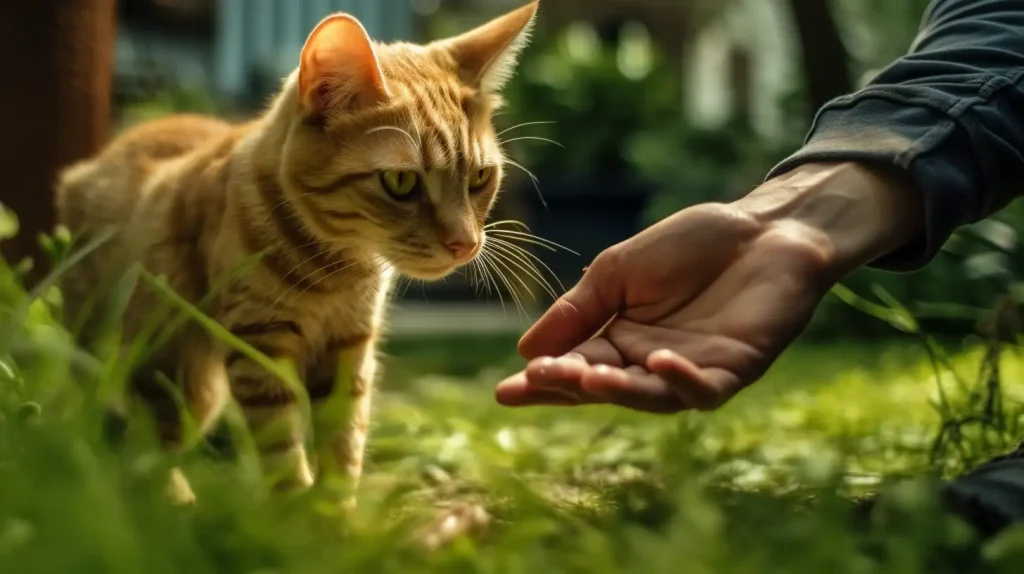 cat wandering around neighborhood